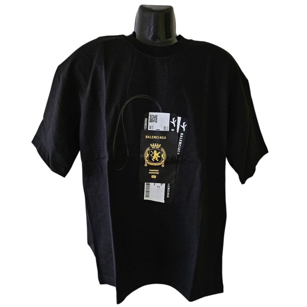 Balenciaga Dark T-Shirt with Logo Accents Men’s Size XL